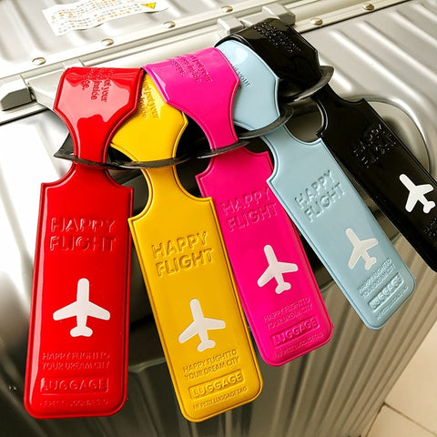 Travel  PU Leather Luggage Tag Cover Creative Accessories Suitcase ID Address Holder Letter Baggage Boarding Tags Portable Label