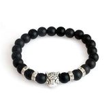 Natural stone Beads men bracelets Lucky Charm Matte Black Natural stone Beads Onyx Stone Matt Tiger Leopard Bracelets for men