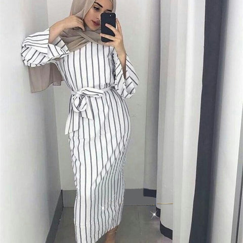 Womens Abaya Stripe