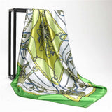 Women Scarf Silk Winter Print Foulard Satin Square Head Scarves Women Luxury Designer Shawls 90*90cm Bandana Large Muslim Hijab