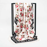 Women Scarf Silk Winter Print Foulard Satin Square Head Scarves Women Luxury Designer Shawls 90*90cm Bandana Large Muslim Hijab