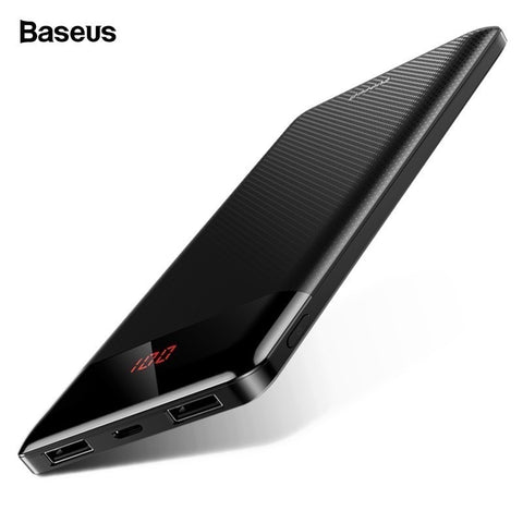 Baseus 10000mAh Power Bank Dual USB LCD Powerbank Slim Poverbank Portable External Battery Pack Charger For Xiaomi Mobile Phone