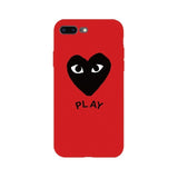 CDG PLAY Comme des Garcons ASSC Logo Brand Soft Case for iPhone 6 6s Plus 7 8 Plus  X Xs Max XR 5s Phone Cover Coque Shell Hull