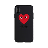 CDG PLAY Comme des Garcons ASSC Logo Brand Soft Case for iPhone 6 6s Plus 7 8 Plus  X Xs Max XR 5s Phone Cover Coque Shell Hull