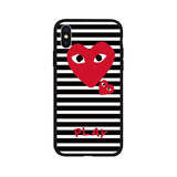 CDG PLAY Comme des Garcons ASSC Logo Brand Soft Case for iPhone 6 6s Plus 7 8 Plus  X Xs Max XR 5s Phone Cover Coque Shell Hull