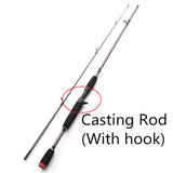 2019 New 1.8m 2 Segments fishing rod M Power line wt.6-15lb lure wt.1/8-3/4oz Carbon Spinning Casting Lure Fishing Rod