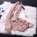 Fashion 2019 new spring winter scarves for women shawls and wraps lady pashmina pure long cashmere head scarf hijabs stoles