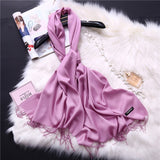 Fashion 2019 new spring winter scarves for women shawls and wraps lady pashmina pure long cashmere head scarf hijabs stoles